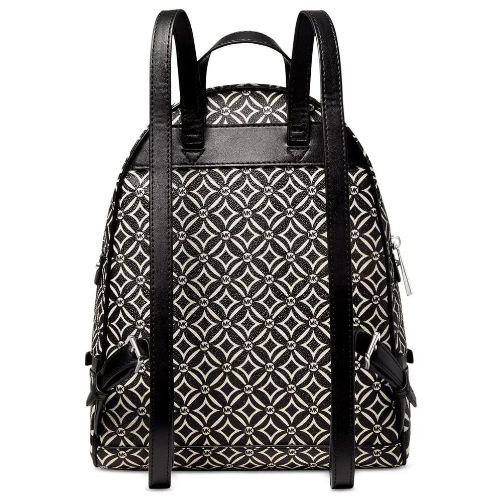 Michael Kors Rhea Medium Backpack – Black/Light Cream